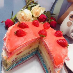 彩虹千层蛋糕 彩虹可丽饼(Mille Crepe Cake)