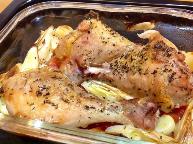 香蒜蕃茄烤鸡腿