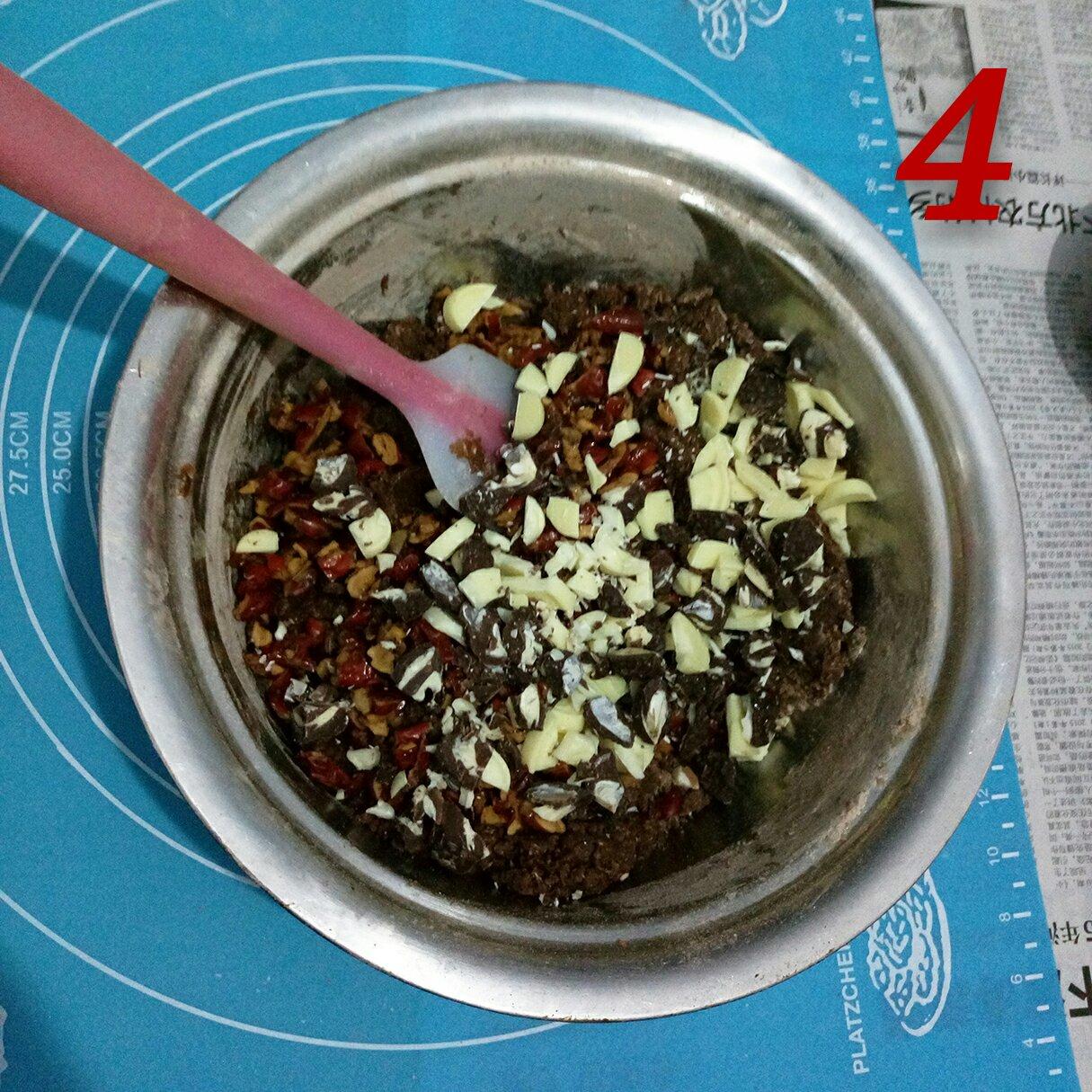 中式榴莲红枣巧克力饼干的做法 步骤4