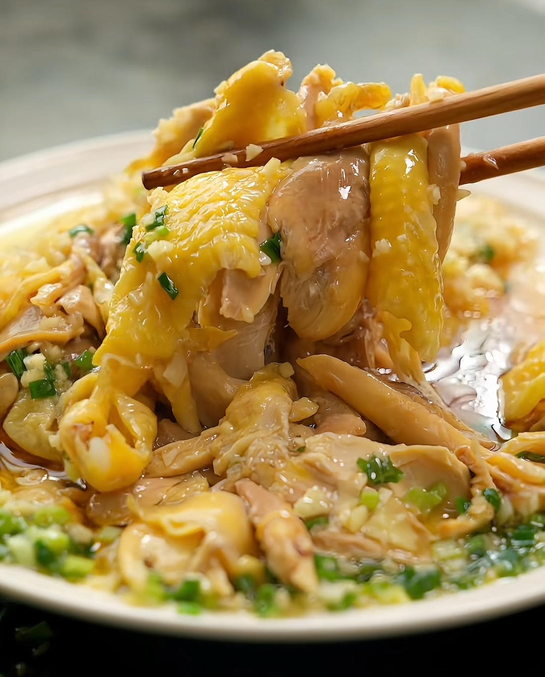 葱油三黄鸡（捡脂版）