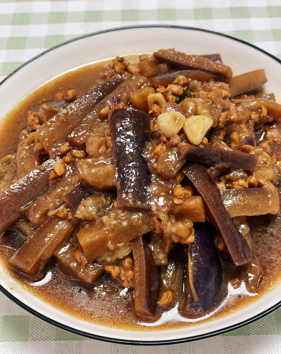红烧肉末茄子