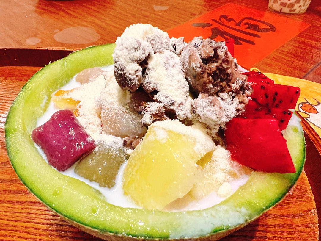 少女心爆棚的哈密瓜水果篮