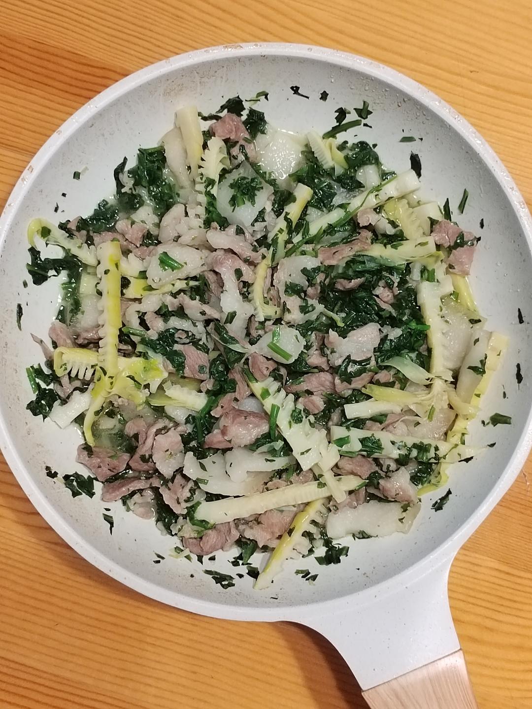 荠菜冬笋炒肉丝