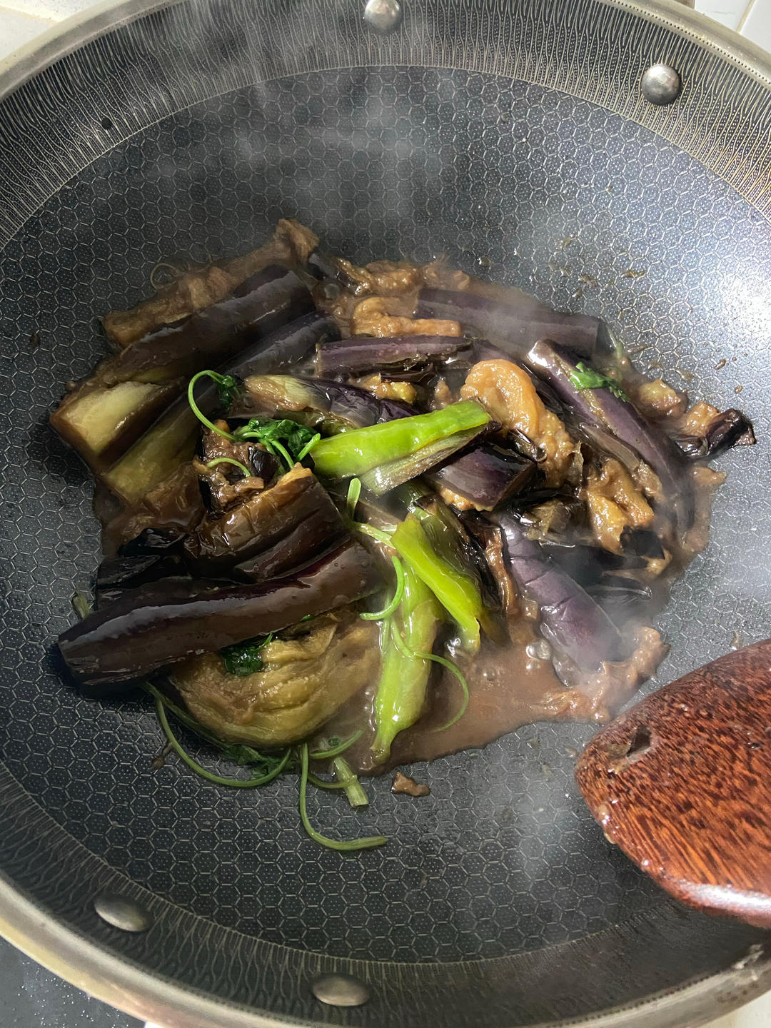 老式 酱油焖茄子青椒