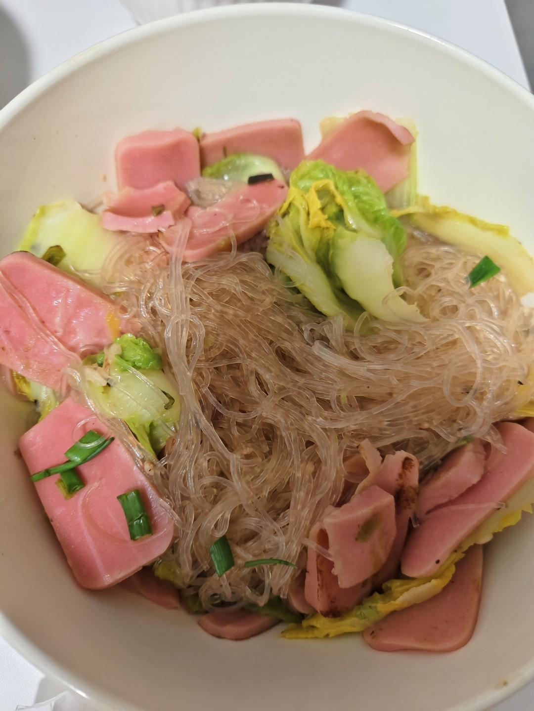 娃娃菜粉丝煲，低卡又鲜美