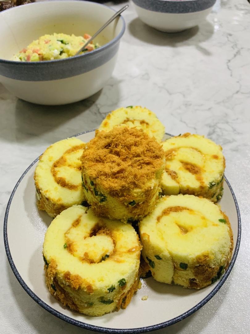 香葱肉松卷 蛋糕卷-无敌美味