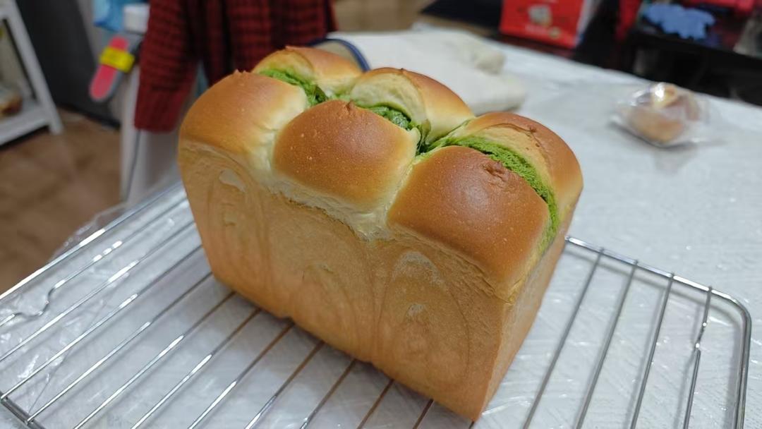 抹茶奶酥小金砖（70%中种吐司）