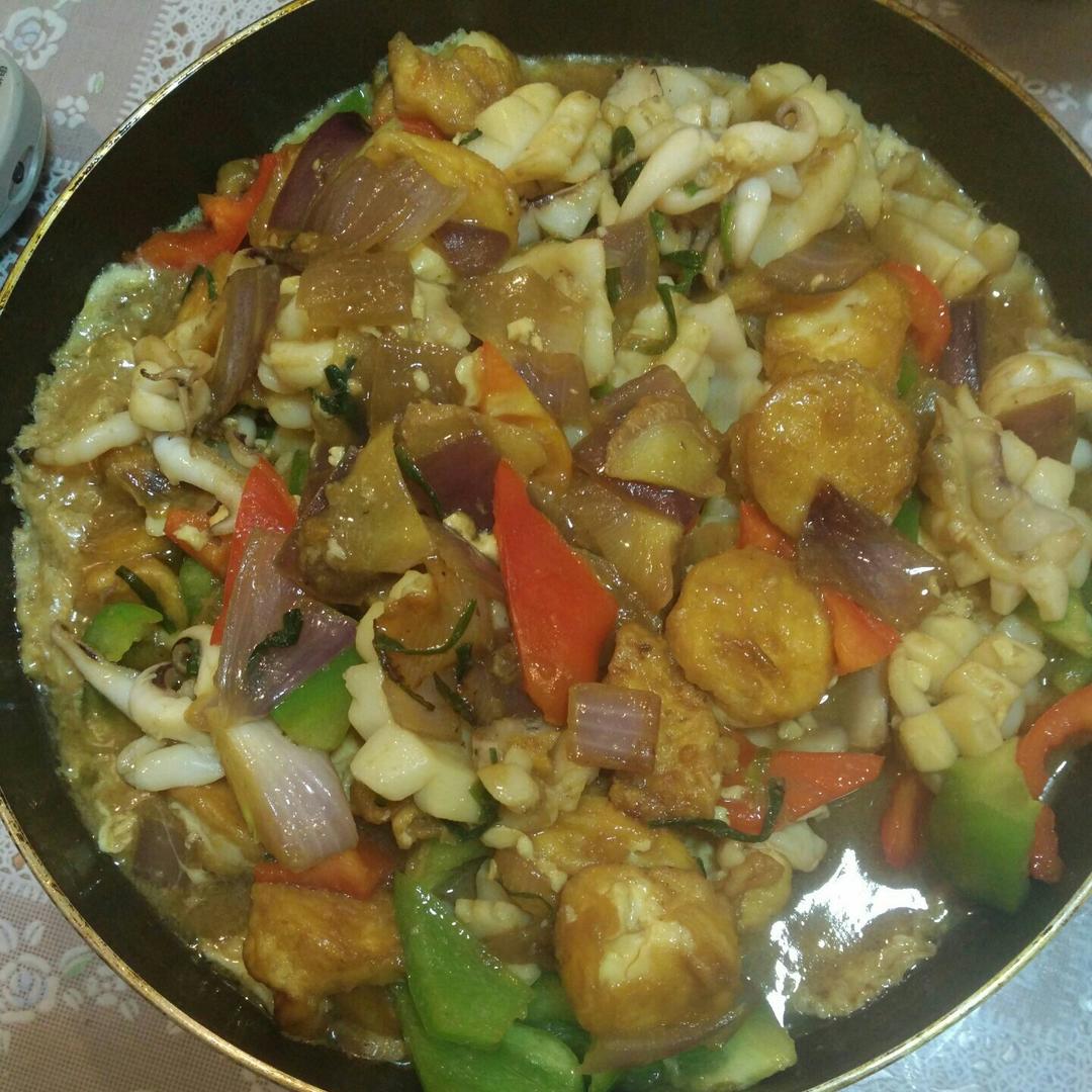 铁板海鲜日本豆腐 Seafood with Japanese Dofu
