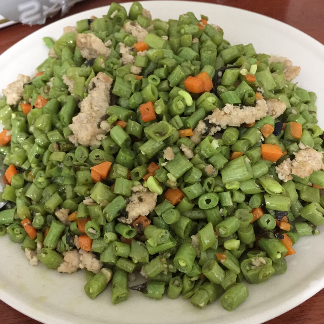 家常菜 橄榄菜豆角炒肉末 下饭菜