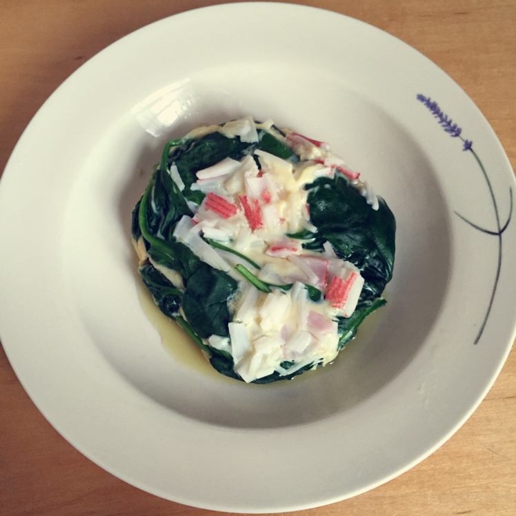 菠菜奶酪烘蛋 (无油快手早餐! )