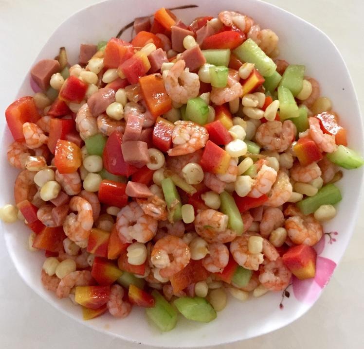 彩色虾仁的做法