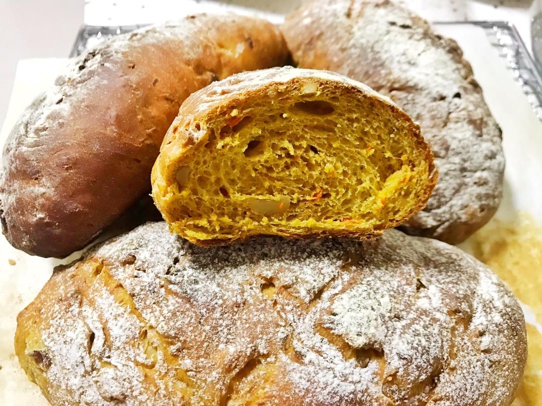 家庭版烤箱制作红酒蔓越莓核桃软欧包