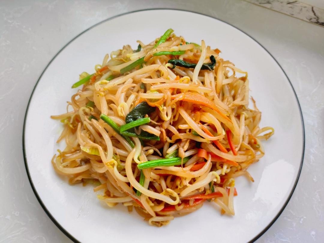 豆芽炒菠菜