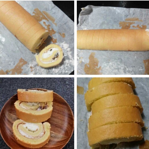戚风蛋糕卷（家用30L烤箱自带烤盘之3蛋卷卷）