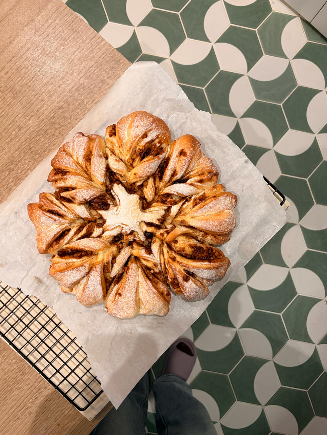 一次发酵就非常好吃的肉桂红糖苹果馅雪花面包