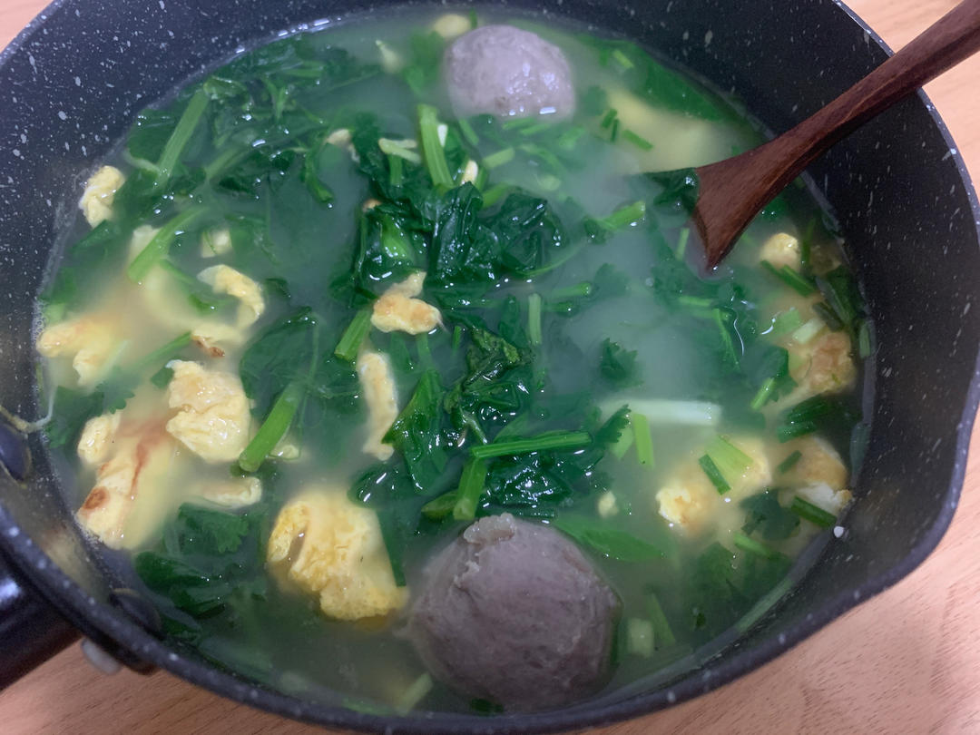 快手汤必备‖豌豆尖鸡蛋汤