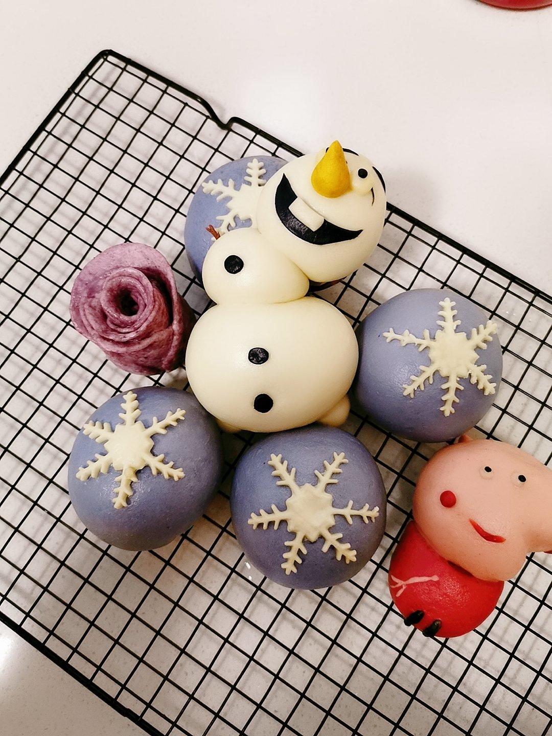 可爱造型馒头 冰雪奇缘-雪宝Olaf➕超简单又好看的雪花造型馒头❄️☃️