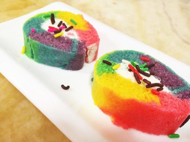【微波炉】彩虹蛋糕卷的做法