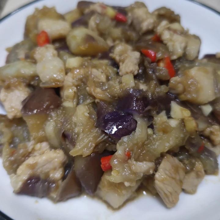 快手健康版的蒜香肉末茄子