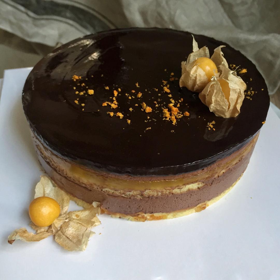 #拼颜值 也拼实力# Sunset Choco-橙子巧克力慕斯蛋糕