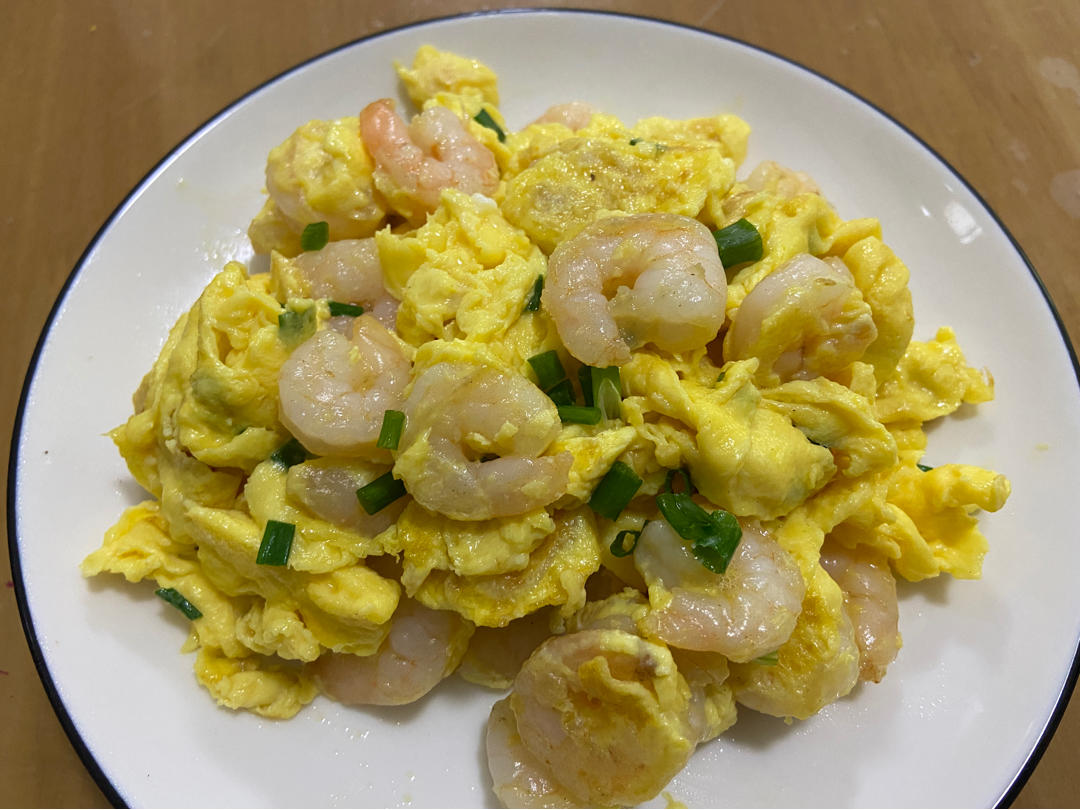 虾仁无需蛋清淀粉上浆也爽口及蛋超嫩的滑蛋虾仁