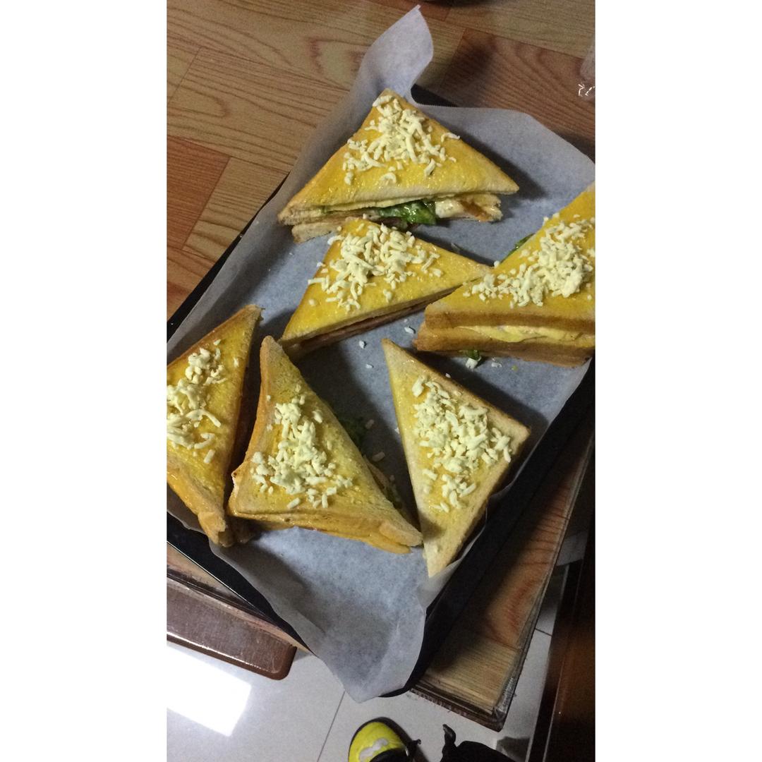 烤箱版金黄三明治