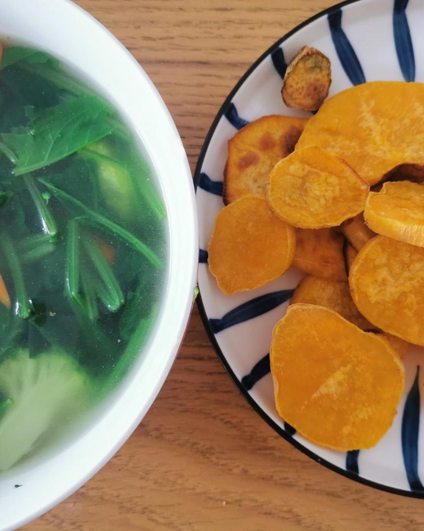 aip饮食 Day8 蒜蓉生菜 白灼秋葵的做法