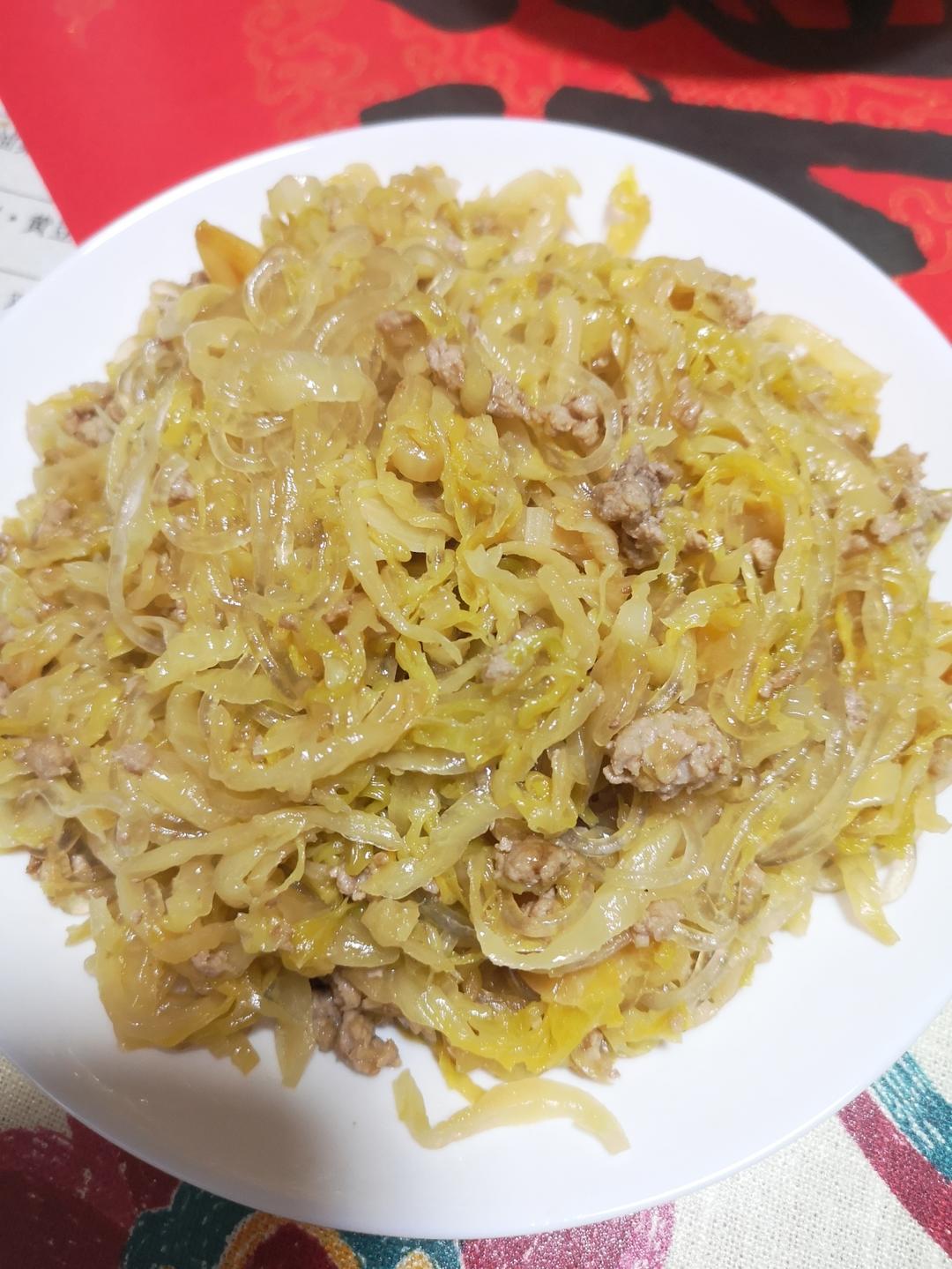 酸菜肉沫炒粉丝