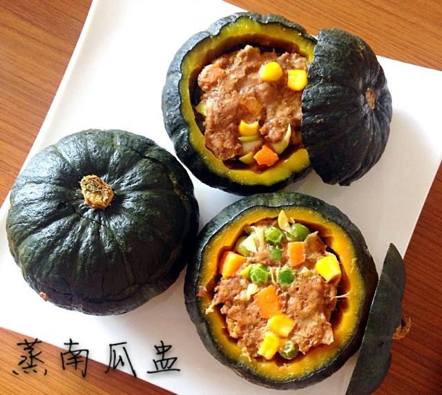 什锦肉馅蒸南瓜盅的做法