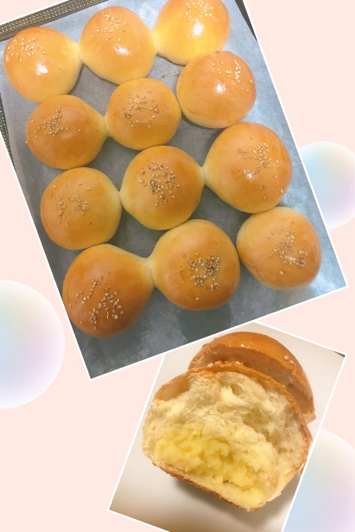 奶黄小餐包-一次发酵超好吃（附快手奶黄馅制作方法）