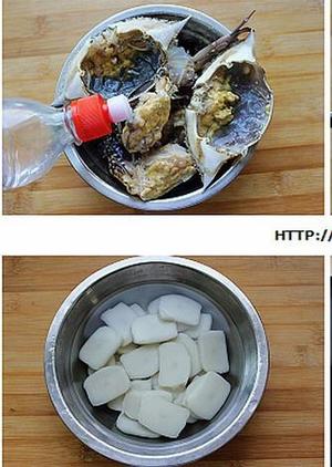 豉香梭蟹炒年糕的做法 步骤2