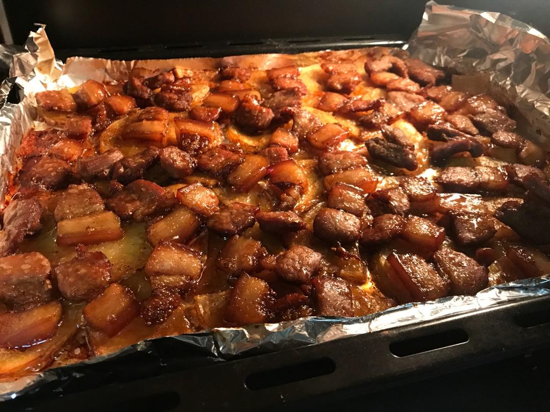 烤箱版土豆烤五花肉