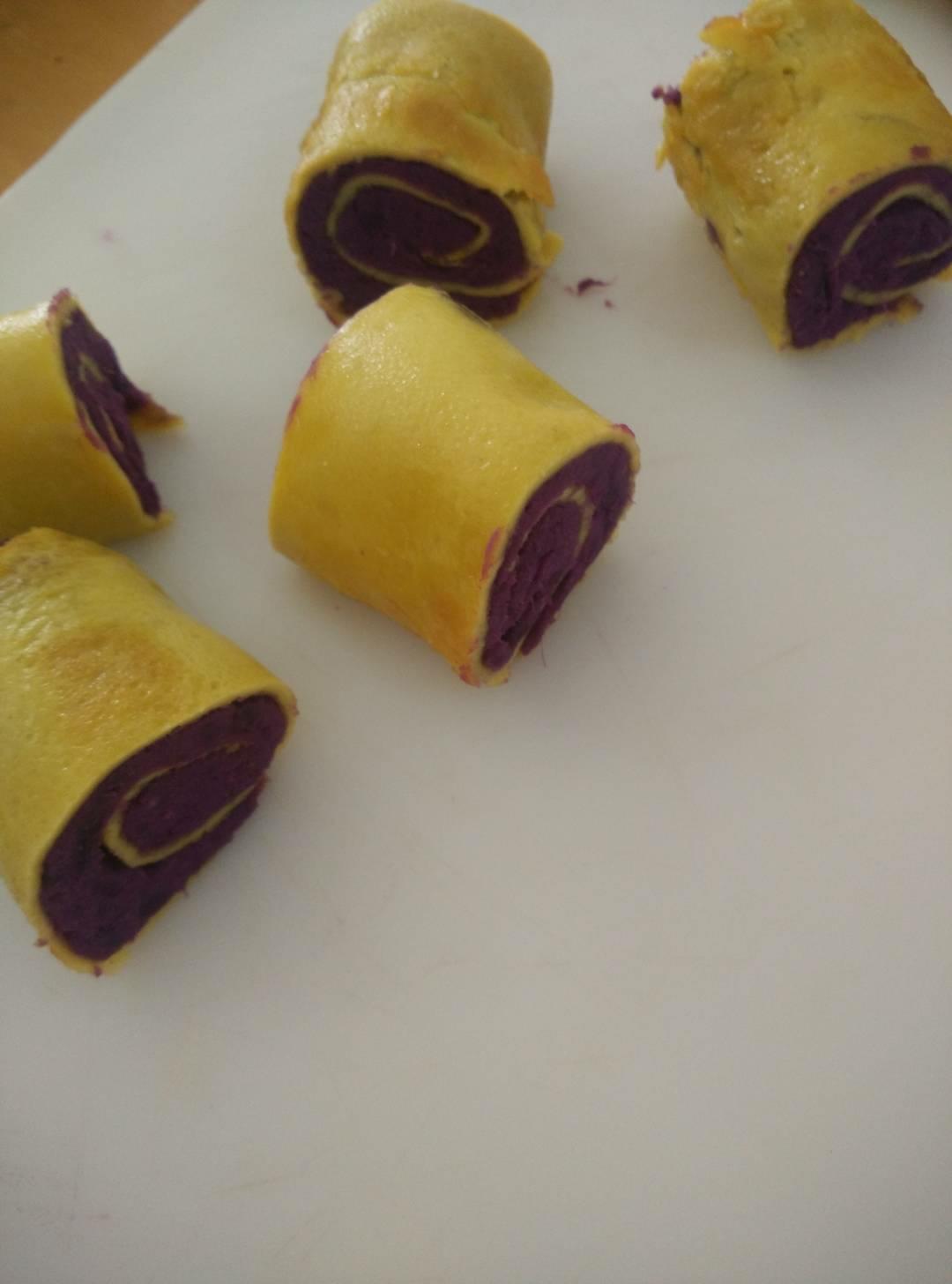 快手早餐-紫薯鸡蛋卷的做法