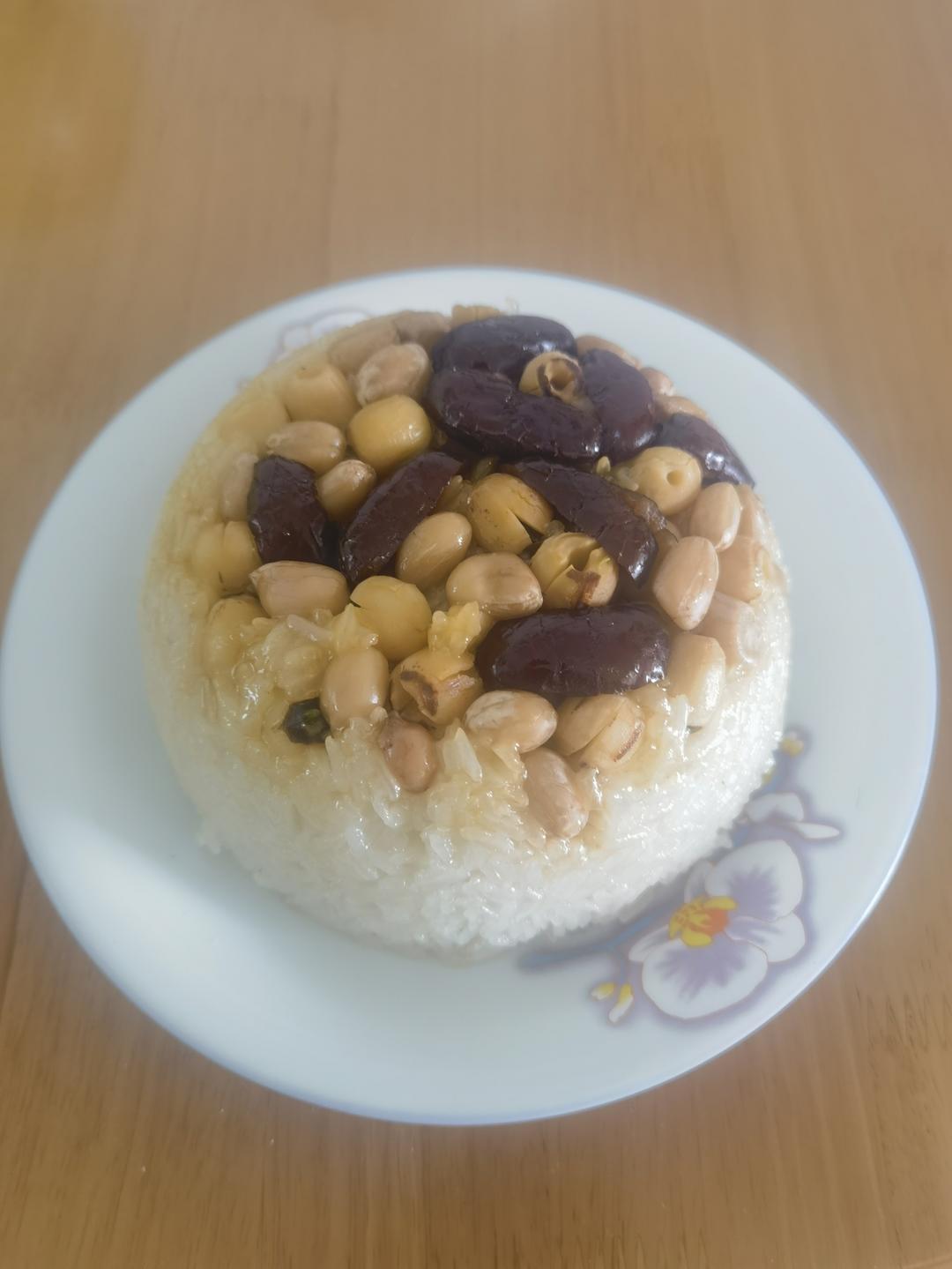【猪油夹沙八宝饭】古法蒸糯米