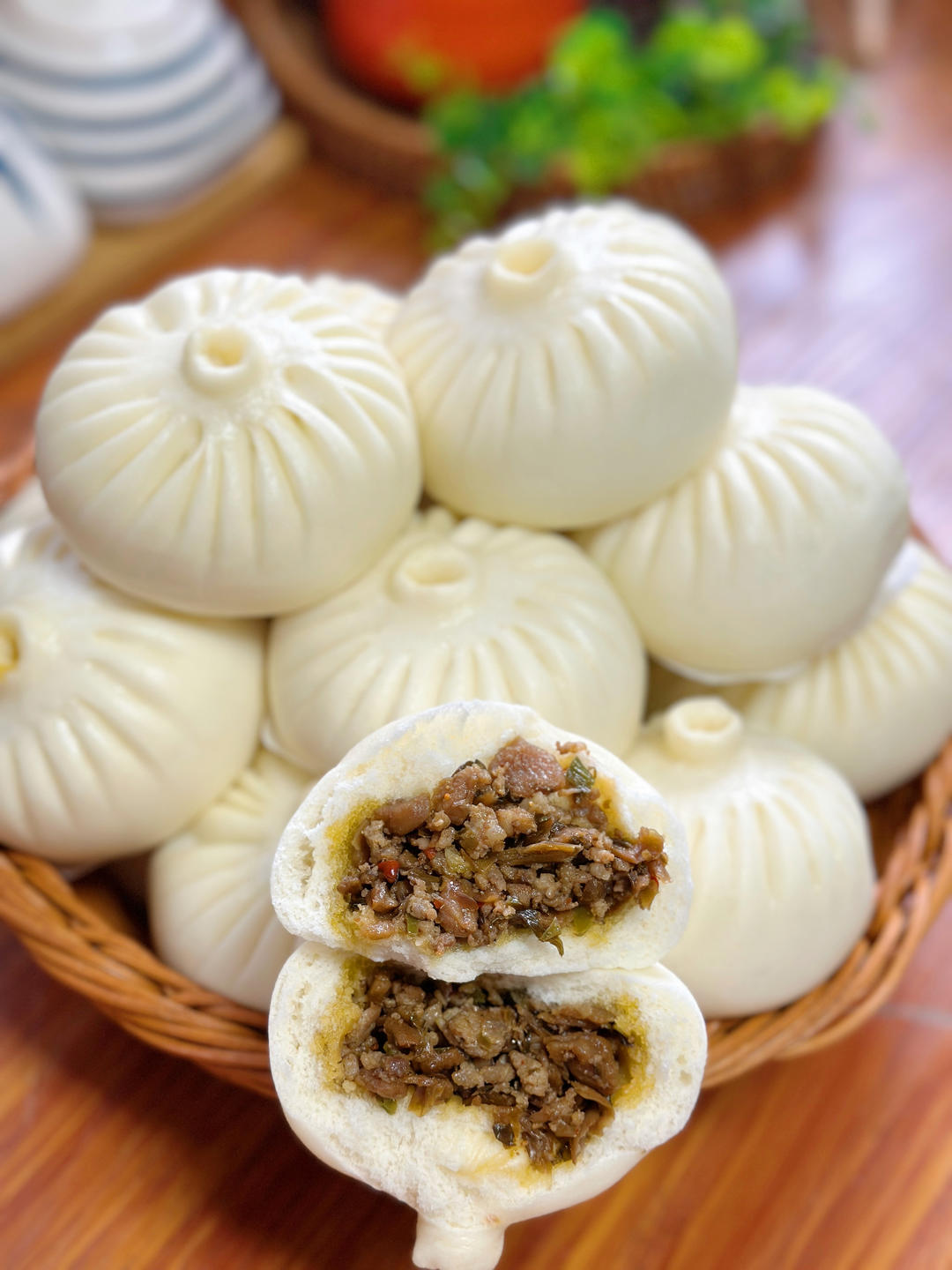 外婆菜馅包子