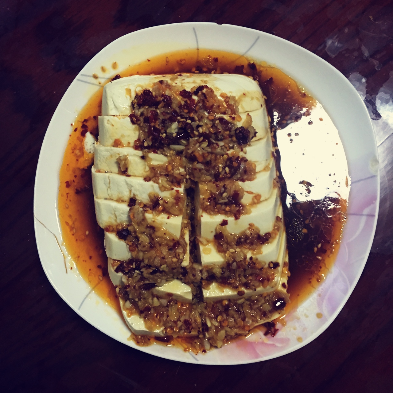 红油鸡丝嫩豆腐