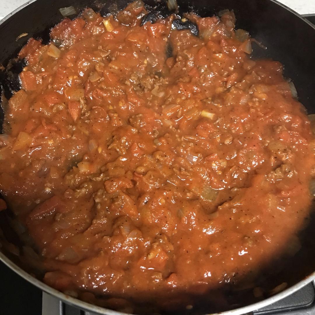 （完胜必胜客的）番茄肉酱意大利面～