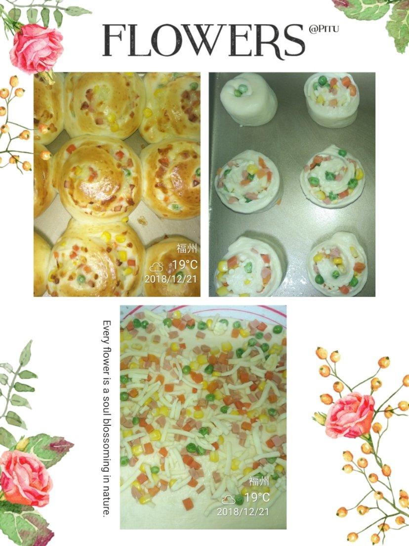 杂蔬火腿芝士卷