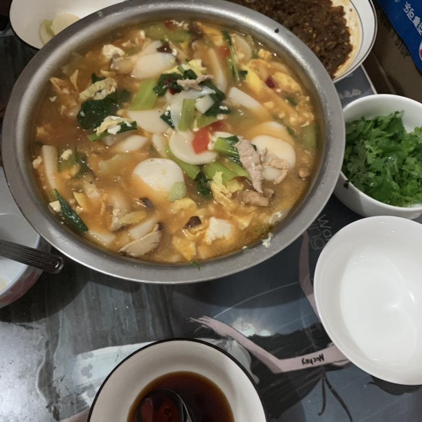 （宿舍党减脂）虾仁杂菜豆腐年糕羹