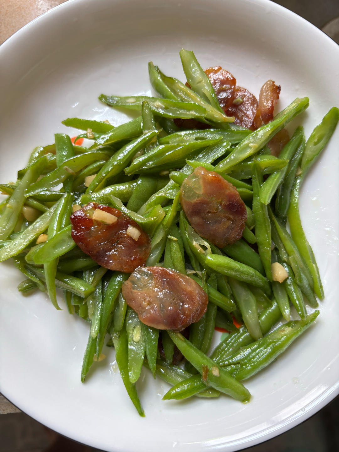 家常菜—四季豆炒腊肠
