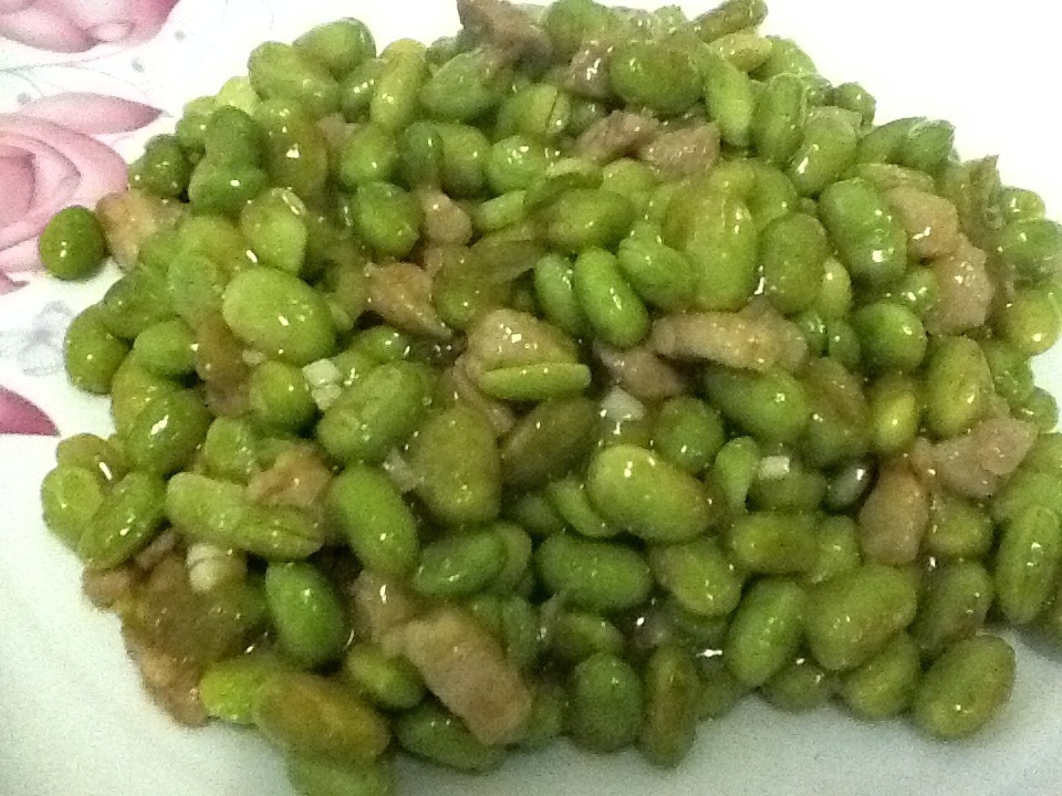 毛豆炒肉丁