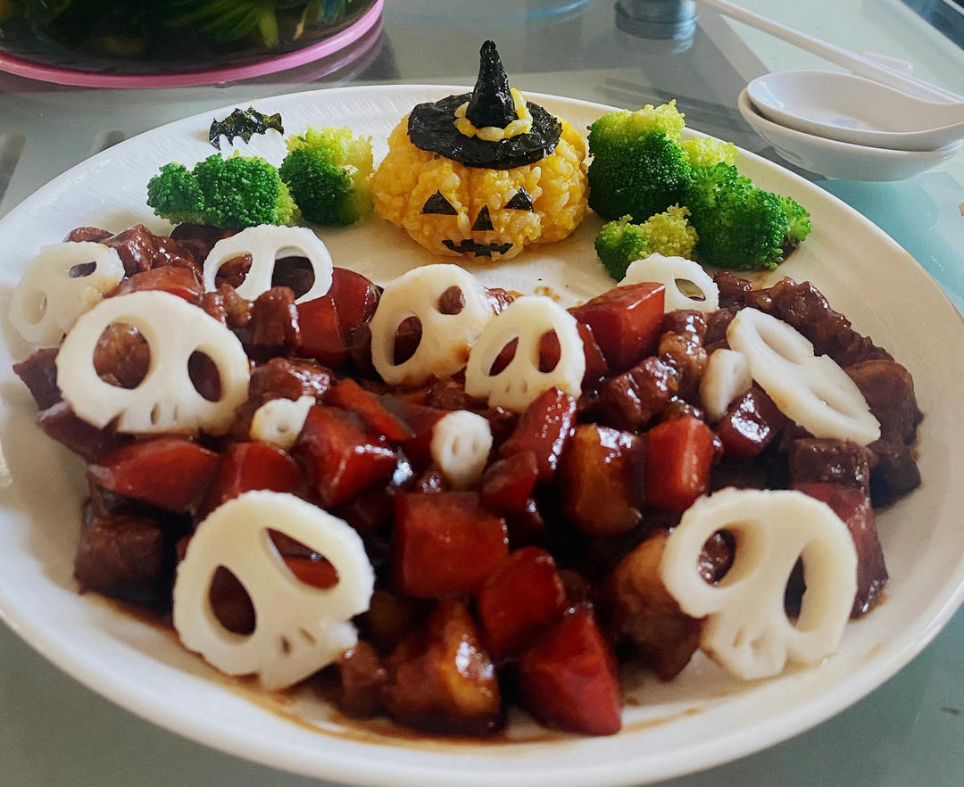 万圣节主题餐——三丁南瓜饭