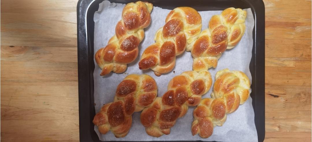 砂糖麻花面包（两股辫子）
