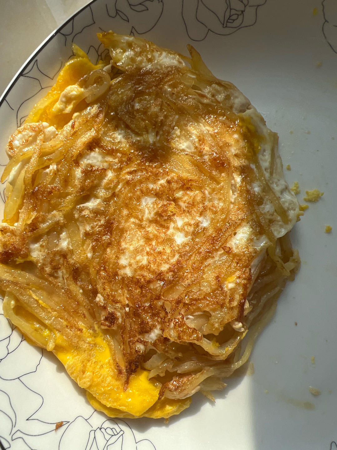 土豆丝鸡蛋饼快手早餐