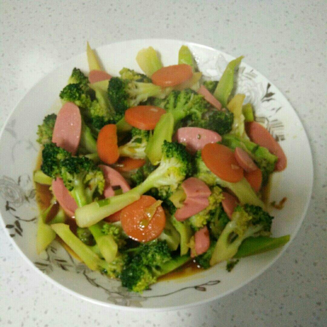 西兰花小炒胡萝卜