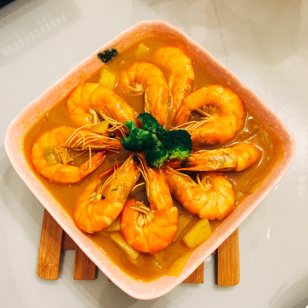 黑暗料理王泰式咖喱虾图片