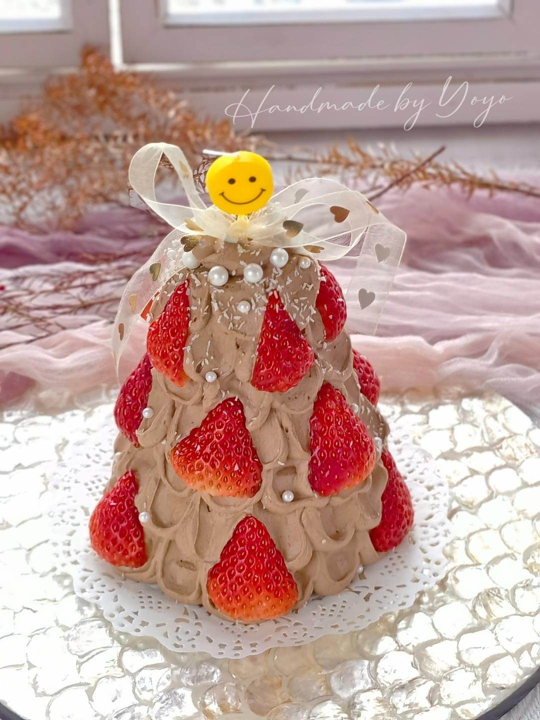 网红圣诞树蛋糕❤️可可奶油版的做法