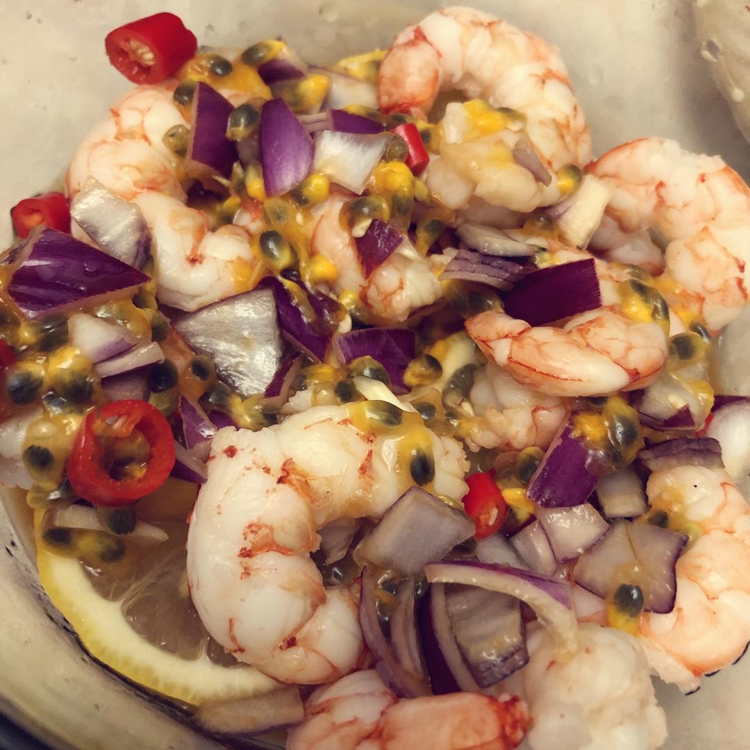 柠檬百香果虾仁