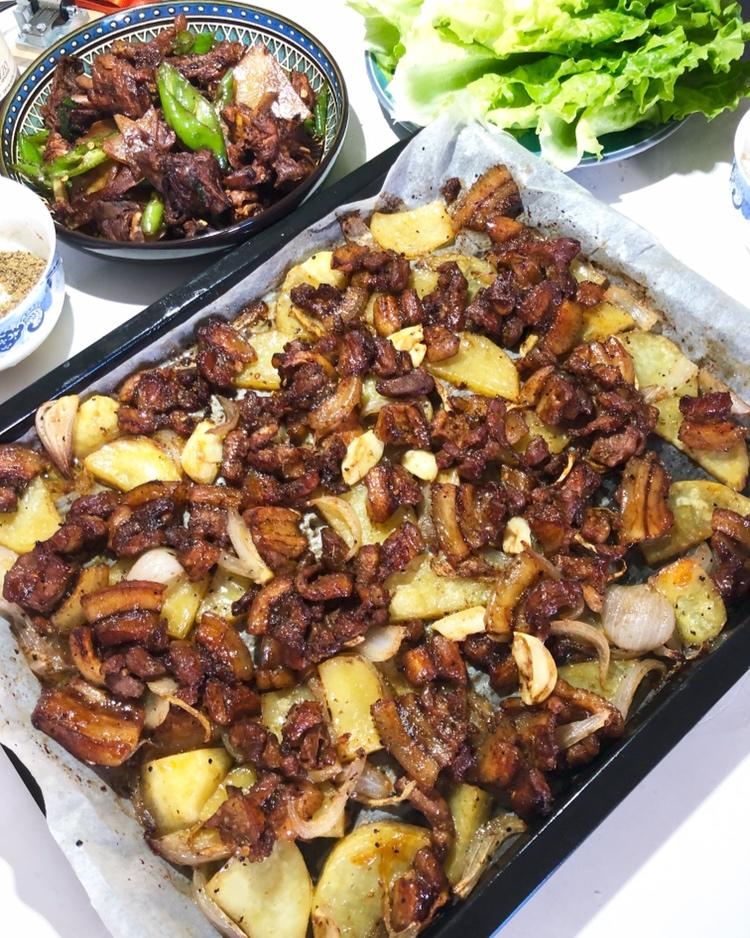 烤箱版土豆烤五花肉