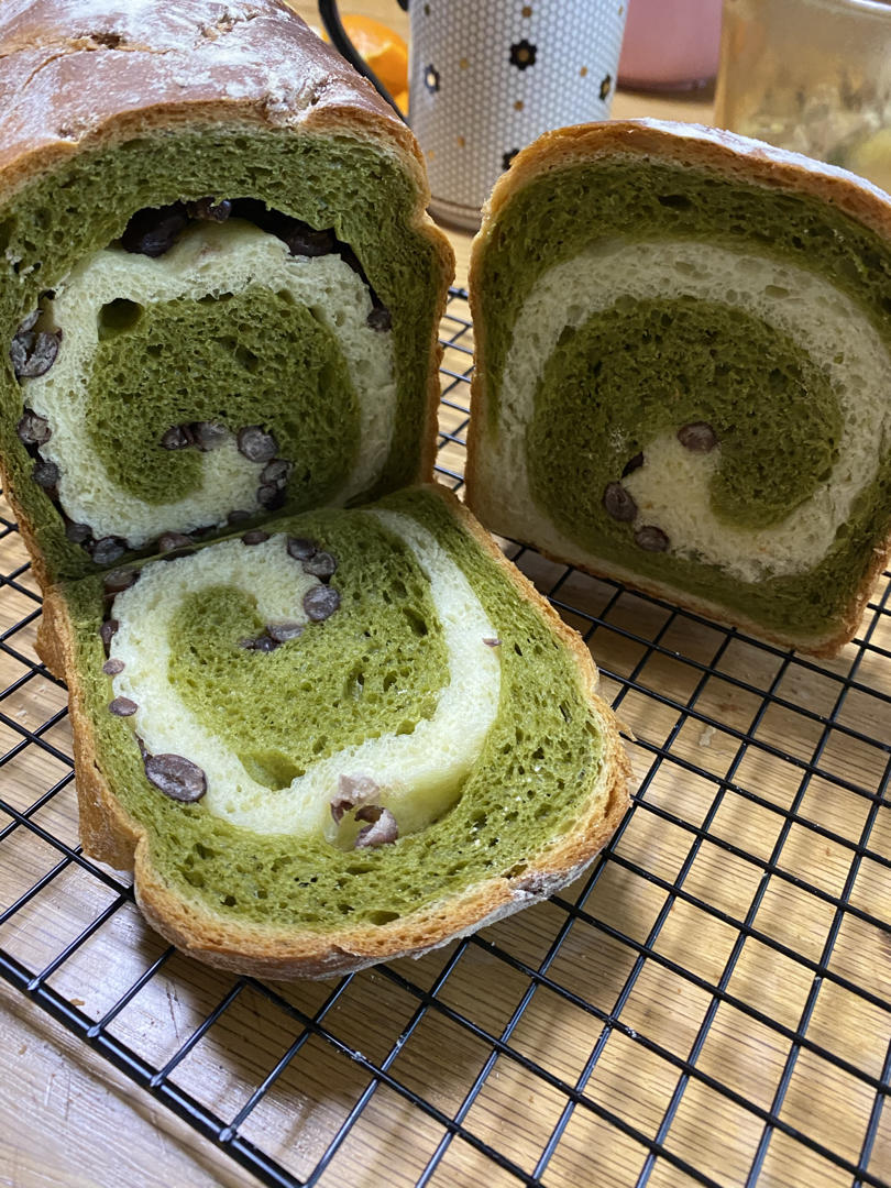 双色吐司-抹茶红豆/紫薯红豆